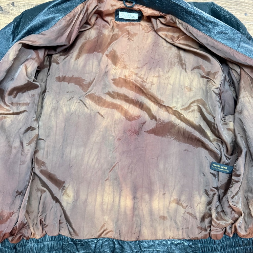 Vintage 80s Rare Lady Joy Women Statement Leather Jacket Large Black Snake Suede - Picture 7 of 10